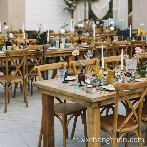 bois massif nouveau style minimalisme hôtel personnalisé restaurant ménage pliant de banquet de mariage tables en plein air
